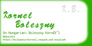 kornel boleszny business card